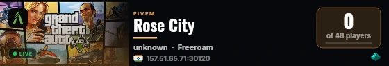 Rose City live status badge