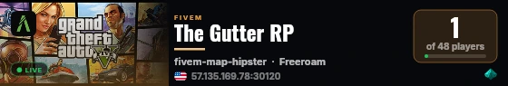 The Gutter RP live status badge