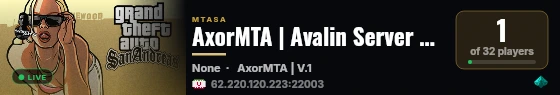 AxorMTA | Avalin Server RGT MTA live status badge