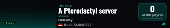 A Pterodactyl server live status badge