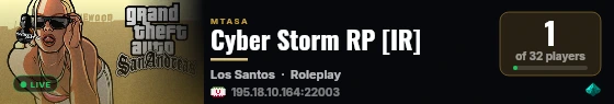 Cyber Storm RP [IR] live status badge