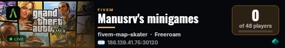Manusrv's minigames live status badge