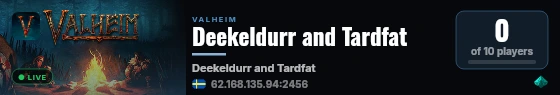 Deekeldurr and Tardfat live status badge