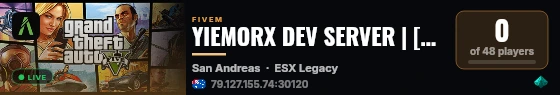 YIEMORX DEV SERVER | [ESX Legacy] live status badge