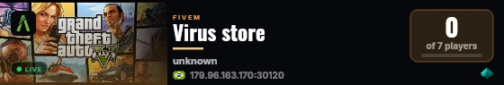Virus store live status badge