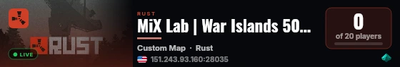 MiX Lab | War Islands 5000 m map test | not a game server live status badge