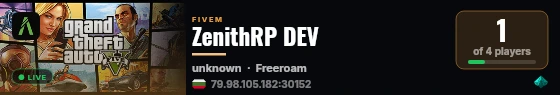 ZenithRP DEV live status badge