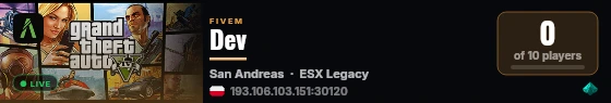 Dev live status badge