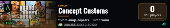 Concept Customs live status badge