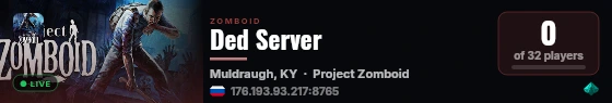 Ded Server live status badge