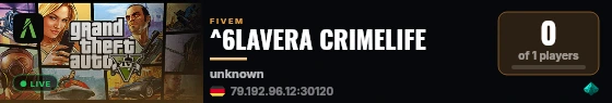 ^6LAVERA CRIMELIFE live status badge