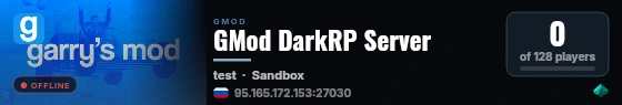 GMod DarkRP Server live status badge