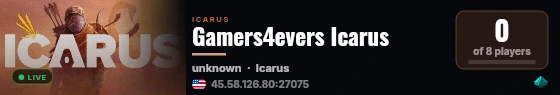 Icarus Server live status badge