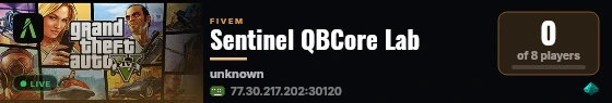 Sentinel QBCore Lab live status badge