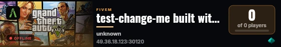 test-change-me built with FiveM Basic Server! live status badge