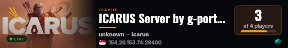 ICARUS Server by g-portal.com live status badge