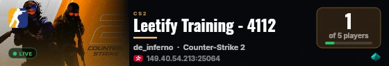 Leetify Training - 4112 live status badge