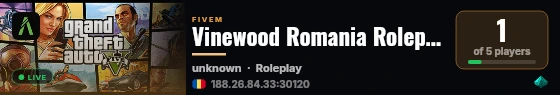Vinewood Romania Roleplay - Staff Free live status badge