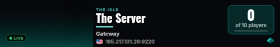 The Server live status badge
