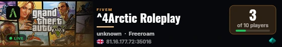 ^4Arctic Roleplay live status badge