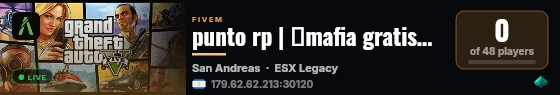 punto rp | 🥷mafia gratis🥷 👮policias👮🚑ems🚑👨‍🔧mecanicos👨‍🔧🦸staff 24/7🦸 live status badge