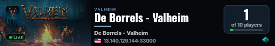 De Borrels - Valheim live status badge