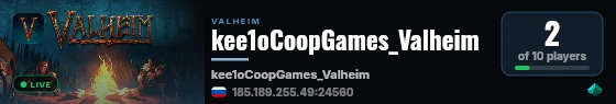 kee1oCoopGames_Valheim live status badge
