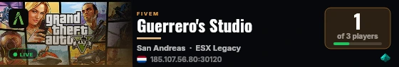 Guerrero's Studio live status badge