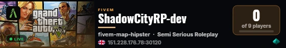 ShadowCityRP-dev live status badge