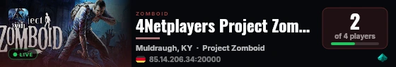 4Netplayers Project Zomboid Server live status badge