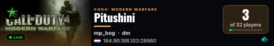 Pitushini live status badge