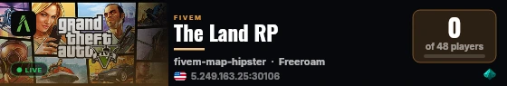 The Land RP live status badge