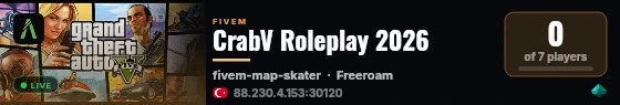 CrabV Roleplay 2026 live status badge
