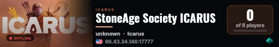 StoneAge Society ICARUS live status badge