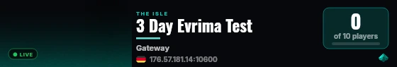 3 Day Evrima Test live status badge
