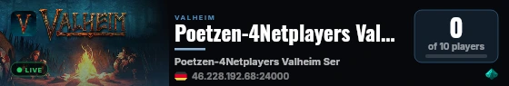 Poetzen-4Netplayers Valheim Server live status badge