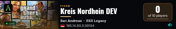 Kreis Nordhein DEV live status badge