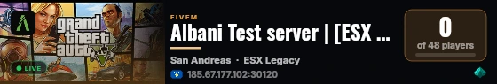 Albani Test server | [ESX Legacy] live status badge