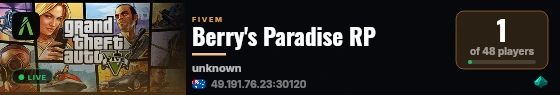 Berry's Paradise RP  live status badge