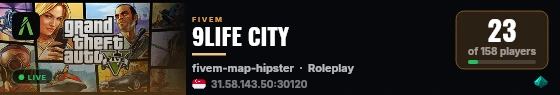 9LIFE CITY live status badge