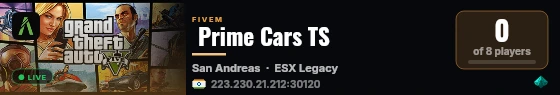 Prime Cars TS live status badge