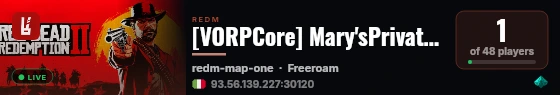 [VORPCore] Mary'sPrivateRanch live status badge