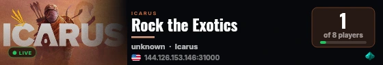 Rock the Exotics live status badge