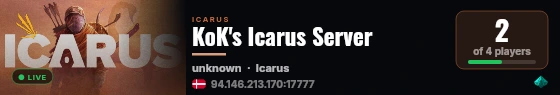 KoK's Icarus Server live status badge