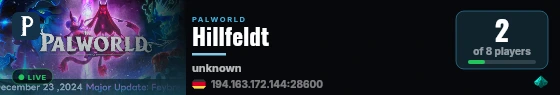 Hillfeldt live status badge