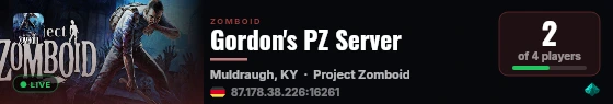 Gordon's PZ Server live status badge