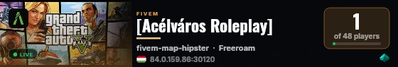 [Acélváros Roleplay] live status badge