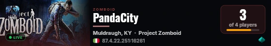PandaCity live status badge