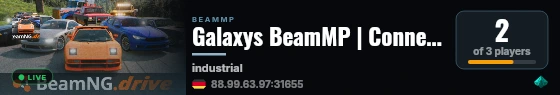 Galaxys BeamMP | Connect Hosting live status badge