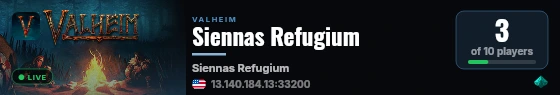 Siennas Refugium live status badge